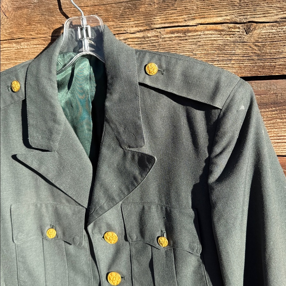 Men's Military Style Jacket with Gold Buttons